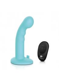 Голубая изогнутая насадка 6in Remote Control Ripple P-Spot G-Spot на черных трусиках - 16 см. - Pegasus - купить с доставкой в Миассе