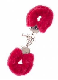 Металлические наручники с красной меховой опушкой METAL HANDCUFF WITH PLUSH RED - Dream Toys - купить с доставкой в Миассе