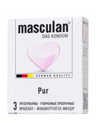 Супертонкие презервативы Masculan Pur - 3 шт. - Masculan - купить с доставкой в Миассе