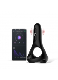 Черное виброкольцо Magic Motion Rise с подхватом мошонки - Magic Motion - в Миассе купить с доставкой