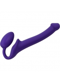 Фиолетовый безремневой страпон Silicone Bendable Strap-On - size S - Strap-on-me - купить с доставкой в Миассе