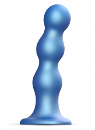 Голубая насадка Strap-On-Me Dildo Plug Balls size L - Strap-on-me - купить с доставкой в Миассе