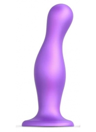 Фиолетовая насадка Strap-On-Me Dildo Plug Curvy size L - Strap-on-me - купить с доставкой в Миассе