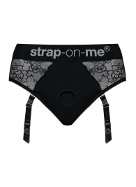 Черные трусики для насадок Diva Lingerie Harness - size S - Strap-on-me - купить с доставкой в Миассе