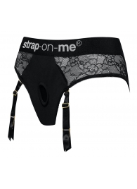 Черные трусики для насадок Diva Lingerie Harness - size L - Strap-on-me - купить с доставкой в Миассе