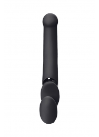 Черный безремневой вибрострапон Silicone Bendable Strap-On - size XL - Strap-on-me - купить с доставкой в Миассе