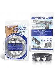 Кольцо на пенис SNAP COCK RING из искусственной кожи на клепках - BlueLine - в Миассе купить с доставкой