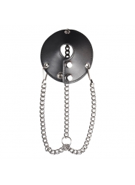 Утяжка для мошонки из искусственной кожи с цепочками PARACHUTE BALL STRETCHER - BlueLine - купить с доставкой в Миассе