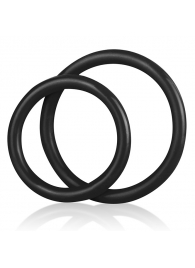 Набор из двух черных силиконовых колец разного диаметра SILICONE COCK RING SET - BlueLine - в Миассе купить с доставкой