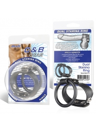 Двойное кольцо выносливости на пенис DUAL STAMINA RING - BlueLine - в Миассе купить с доставкой