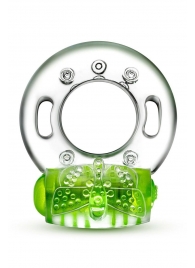 Зеленое эрекционное виброкольцо Arouser Vibrating C-Ring - Blush Novelties - в Миассе купить с доставкой