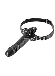 Черный кляп-фаллоимитатор Double Penis Gag - Fetish Tentation - купить с доставкой в Миассе