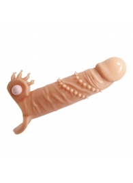 Телесная удлиняющая вибронасадка Penis Sleeve Connor - 17 см. - Baile - в Миассе купить с доставкой