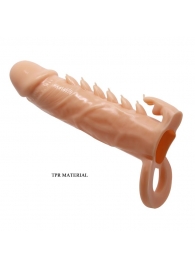 Телесная удлиняющая насадка Penis Sleeve Emmitt - 17 см. - Baile - в Миассе купить с доставкой
