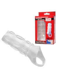 Насадка на пенис с кольцом для мошонки Clear Sensations Enhancer Sex Sleeve - 11,5 см. - XR Brands - в Миассе купить с доставкой