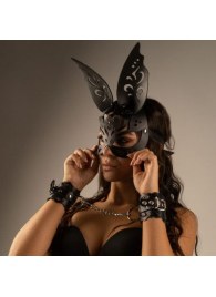 Черная ажурная маска  Зайка  с ушками - Crazy Handmade - купить с доставкой в Миассе