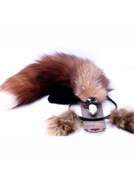 Игровой комплект: серебристая анальная пробка с пушистым хвостом и ободок-ушки - Crazy Handmade - купить с доставкой в Миассе