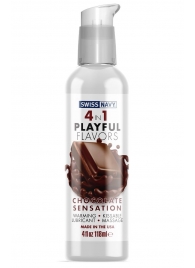 Массажный гель 4-в-1 Chocolate Sensation с ароматом шоколада - 118 мл. - Swiss navy - купить с доставкой в Миассе