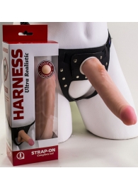 Реалистичный страпон Harness из трусиков и насадки-фаллоса - 18,5 см. - LOVETOY (А-Полимер) - купить с доставкой в Миассе