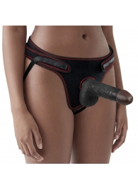 Женский темнокожий страпон Easy Strapon Set 7 Inch - 18 см. - Lovetoy - купить с доставкой в Миассе