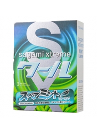 Презервативы Sagami Xtreme Mint с ароматом мяты - 3 шт. - Sagami - купить с доставкой в Миассе