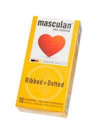 Презервативы с колечками и пупырышками Masculan Ribbed+Dotted - 10 шт. - Masculan - купить с доставкой в Миассе