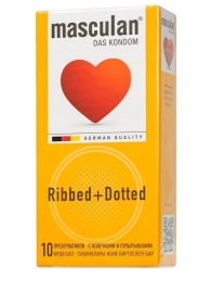 Презервативы с колечками и пупырышками Masculan Ribbed+Dotted - 10 шт. - Masculan - купить с доставкой в Миассе