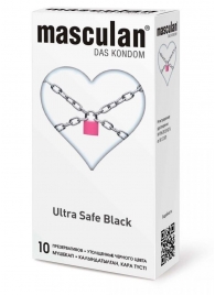 Ультрапрочные презервативы Masculan Ultra Safe Black - 10 шт. - Masculan - купить с доставкой в Миассе