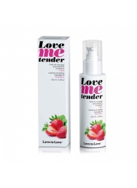 Съедобное согревающее массажное масло Love Me Tender Strawberry с ароматом клубники - 100 мл. - Love to Love - купить с доставкой в Миассе