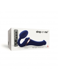 Синий безремневой страпон Multi Orgasm Size S с клиторальной стимуляцией - Strap-on-me - купить с доставкой в Миассе