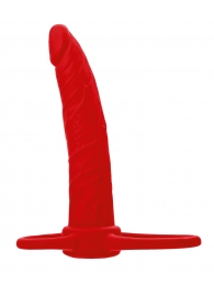 Красная насадка на пенис для двойного проникновения Black Red - 16,5 см. - ToyFa - купить с доставкой в Миассе