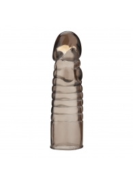 Дымчатая насадка-удлинитель Ribbed Realistic Penis Enhancing Sleeve Extension - 15,2 см. - BlueLine - в Миассе купить с доставкой
