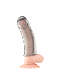 Текстурированная насадка на пенис Clear Textured Penis Enhancing Sleeve Extension - 16,5 см. - BlueLine - в Миассе купить с доставкой