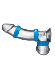 Комплект из трех голубых колец для эрекции 3-Pack Nuts   Bolts Stretch Cock Ring Set - BlueLine - в Миассе купить с доставкой