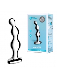 Стальной анальный фаллоимитатор для простаты Stainless Steel Anal Beads - 13 см. - b-Vibe - в Миассе купить с доставкой