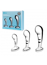 Набор из 3 стальных стимуляторов простаты Stainless Steel P-spot Training Set - b-Vibe - в Миассе купить с доставкой