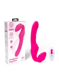 Розовый безремневой страпон на радиоуправлении Strapless Together - 22 см. - Together Toy - купить с доставкой в Миассе