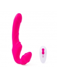 Розовый безремневой страпон на радиоуправлении Strapless Together - 22 см. - Together Toy - купить с доставкой в Миассе