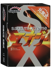 Презервативы Sagami Xtreme ENERGY с ароматом энергетика - 3 шт. - Sagami - купить с доставкой в Миассе