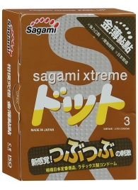 Презервативы Sagami Xtreme FEEL UP с точечной текстурой и линиями прилегания - 3 шт. - Sagami - купить с доставкой в Миассе