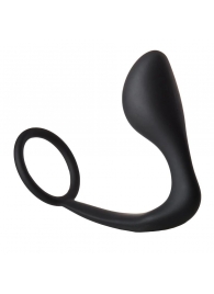Черное эрекционное кольцо с анальной пробкой Anal Plug With Cockring - Dream Toys - в Миассе купить с доставкой
