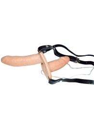 Телесный женский страпон с вагинальной пробкой Strap-On Duo - 15 см. - Orion - купить с доставкой в Миассе