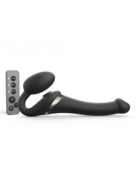 Черный безремневой страпон Multi Orgasm Size S с клиторальной стимуляцией - Strap-on-me - купить с доставкой в Миассе