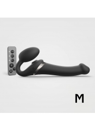 Черный безремневой страпон Multi Orgasm Size M с клиторальной стимуляцией - Strap-on-me - купить с доставкой в Миассе