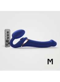Синий безремневой страпон Multi Orgasm Size M с клиторальной стимуляцией - Strap-on-me - купить с доставкой в Миассе