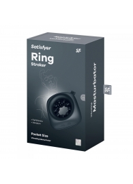 Черный мужской вибромассажер Ring Stroker - Satisfyer - в Миассе купить с доставкой