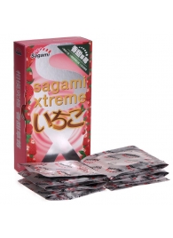 Презервативы Sagami Xtreme Strawberry c ароматом клубники - 10 шт. - Sagami - купить с доставкой в Миассе