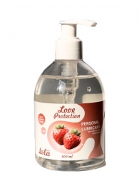 Лубрикант на водной снове Love Protection Strawberry с ароматом клубники - 300 мл. - Lola Games - купить с доставкой в Миассе