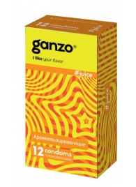 Ароматизированные презервативы Ganzo Juice - 12 шт. - Ganzo - купить с доставкой в Миассе