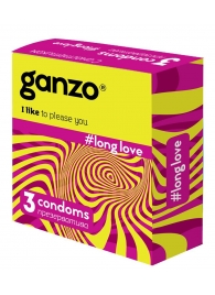 Презервативы с анестетиком для продления удовольствия Ganzo Long Love - 3 шт. - Ganzo - купить с доставкой в Миассе